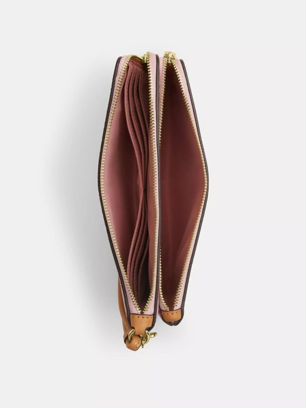 NWT! COACH Double Zip Wallet Powder Pink - Picture 2 of 3